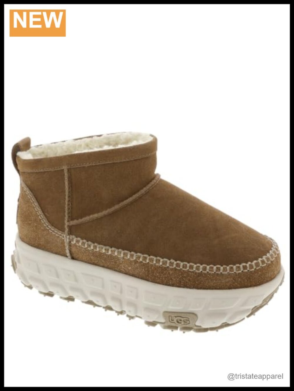 Suede Ankle Booties with Wool Lining, Platform Heel, Round Toe, Pull-On Style